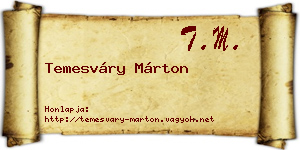 Temesváry Márton névjegykártya